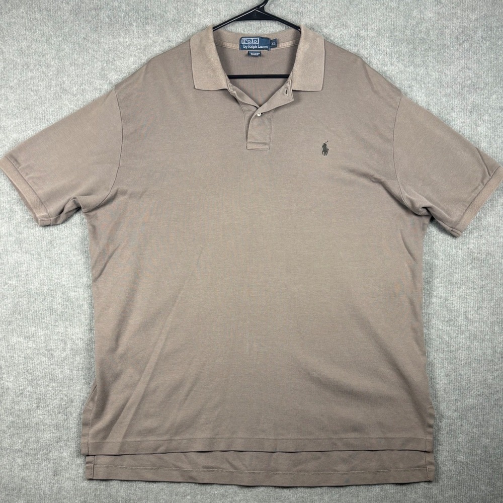 Polo Ralph Lauren Classic Fit Short Sleeve Polo Shirt XL Brown Jersey Cotton
